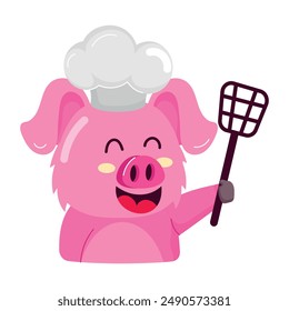 Pack of 16 Cute Swine Flat Stickers 

