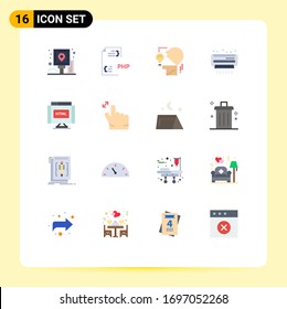 Packung mit 16 modernen Flachfarben, Zeichen und Symbole für Web-Printmedien wie Sommer; Luft; Dokument; ac; Haupt-Editierbares Paket von Design-Elementen für kreative Vektorillustration
