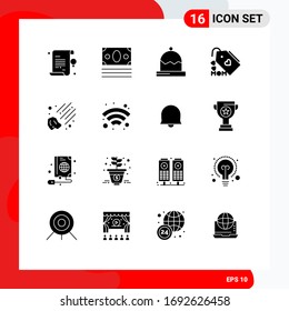 Pack of 16 Modern Solid Glyphs Signs and Symbols for Web Print Media such as meteorite; mother; christmas; mom; tag Editable Vector Design Elements