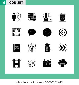 Pack of 16 Solid Style Icon Set. Glyph Symbols for print. Creative Signs Isolated on White Background. 16 Icon Set.