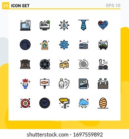 Paquete de 25 colores planos de la bandera de línea llena creativa; australia; negocios; ropa; compartir elementos de diseño de vectores editables