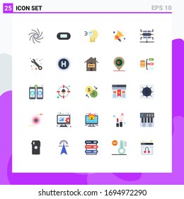 Pack of 25 creative Flat Colors of customer; network; protection; database; shopping advertisement Editable Vector Design Elements