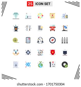Pack of 25 creative Flat Colors of marketing; packaging; easter; heart; love Editable Vector Design Elements