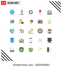 Paket mit 25 kreativen Flachfarben der Werbung; Laptop; Fanggerät; Web; Design-Editierbare Vectordesign-Elemente