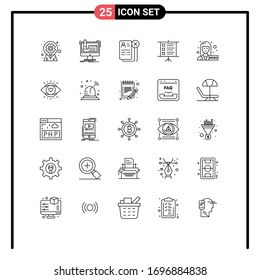 Pack of 25 creative Lines of presentation; business; production; resume; cv Editable Vector Design Elements