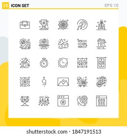 Pack of 25 creative Lines of spa; stick; chinese; aroma; music Editable Vector Design Elements