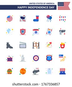 Paquete de 25 hojas de papel creativas relacionadas con el Día de la Independencia de Estados Unidos; festival; navidad; americano; Blogs Editable USA Day Vector Elementos de diseño