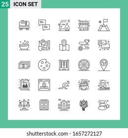 Pack of 25 Line Style Icon Set. Outline Symbols for print. Creative Signs Isolated on White Background. 25 Icon Set.