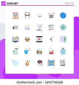 Pack of 25 Modern Flat Colors Signs and Symbols for Web Print Media such as internet; global; duck; padlock; lock Editable Vector Design Elements