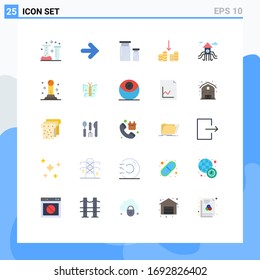 Pack of 25 Modern Flat Colors Signs and Symbols for Web Print Media such as city; cashing; right; cash; development Editable Vector Design Elements