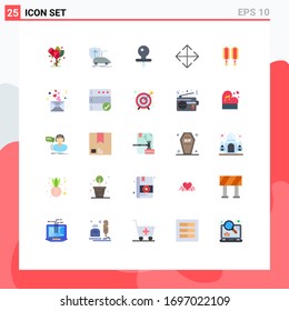 Pack of 25 Modern Flat Colors Signs and Symbols for Web Print Media such as chinese; pendant; safety; transform; arrow Editable Vector Design Elements