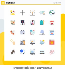 Pack of 25 Modern Flat Colors Signs and Symbols for Web Print Media such as app; literature; easter; study; book Editable Vector Design Elements