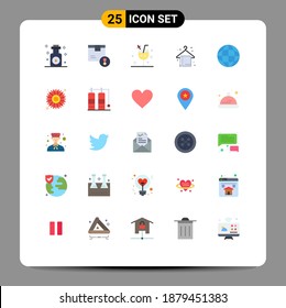 Pack of 25 Modern Flat Colors Signs and Symbols for Web Print Media such as summer; beach towel; product; beach; drink Editable Vector Design Elements
