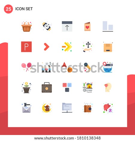 Pack of 25 Modern Flat Colors Signs and Symbols for Web Print Media such as vertical; align; interface; heart; love Editable Vector Design Elements