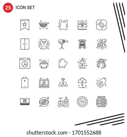 Paquete de 25 carteles y símbolos de líneas modernas para medios impresos en la Web, como el hospital; solución; gas; idea; materiales de diseño de vectores editables para paquetes