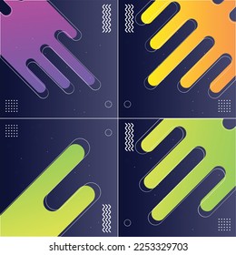 Pack of 4 Abstract Gradient Shape Backgrounds with Cool and Modern Designs