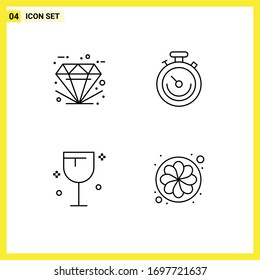 Pack of 4 creative Filledline Flat Colors of best; drinks; premium; sports; glass Editable Vector Design Elements