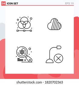 Pack of 4 creative Filledline Flat Colors of creative; computer; graphic; coin; imac Editable Vector Design Elements
