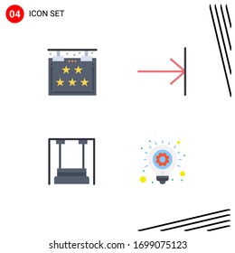 Paquete de 4 iconos planos creativos de cinco; los niños; estrella; terminar; elementos de diseño de vectores editables de kindergarten