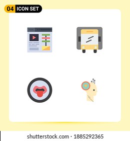 Pack of 4 creative Flat Icons of design; science; delivery; biology; like Editable Vector Design Elements
