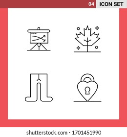 Pack of 4 Modern Filledline Flat Colors Signs and Symbols for Web Print Media such as strategic; clothes; planning; thanksgiving; lock Editable Vector Design Elements