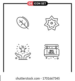 Pack of 4 Modern Filledline Flat Colors Signs and Symbols for Web Print Media such as ecology; care; spring; kareem; giving Editable Vector Design Elements
