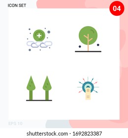 Pack of 4 Modern Flat Icons Signs and Symbols for Web Print Media such as add; touch; blooming; nature; ok Editable Vector Design Elements