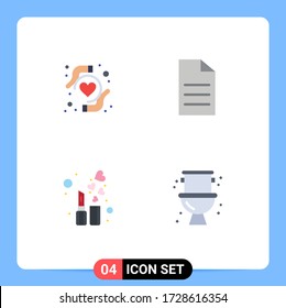 Pack of 4 Modern Flat Icons Signs and Symbols for Web Print Media such as health insurance; fashion; file; interface; mechanical Editable Vector Design Elements
