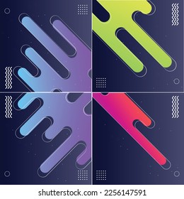 Pack of 4 Seamless Vector Patterns with Diagonal Stripes Abstract Backgrounds