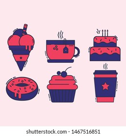 Pack of 5 vector sweet icons