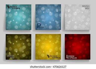 Pack of 6 in 1 blurred abstract backgrounds. Use for posters, cards, covers, placards, flyers and banner designs. Vector illustration