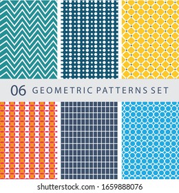 Pack with 6 colored geometric pattern background