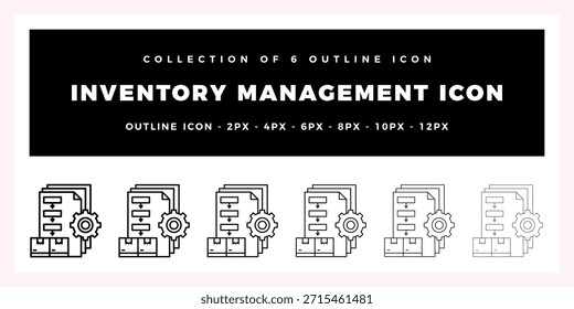 Pack de 6 iconos de gestión de inventario de Vectores de esquema