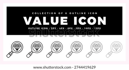 Pack of 6 Outline Vector Value icon