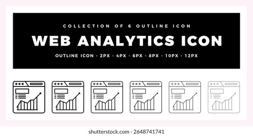 Pack of 6 Outline Vector web analytics icon
