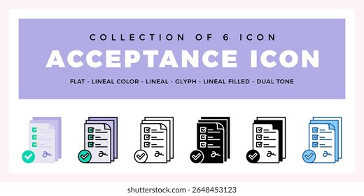 Pack of 6 Vector Acceptance icon