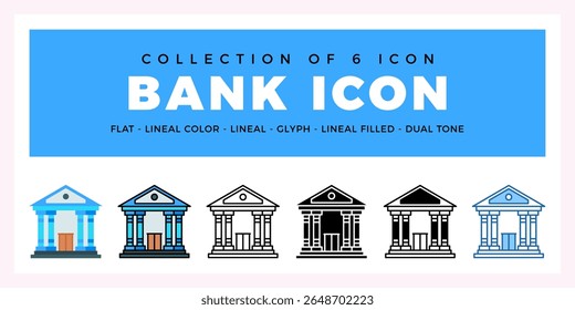 Pack of 6 Vector bank icon