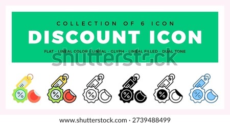 Pack of 6 Vector discount icon