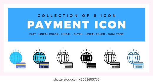 Pack of 6 Vector payment icon