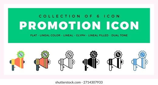 Pack of 6 Vector Promotion icon