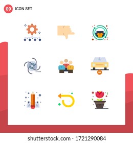 Pack of 9 Modern Flat Colors Signs and Symbols for Web Print Media such as galaxy; cosmos; vote; black; fashion Editable Vector Design Elements