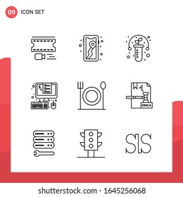 Paket mit 9 universellen Konturen für Printmedien auf weißem Hintergrund.