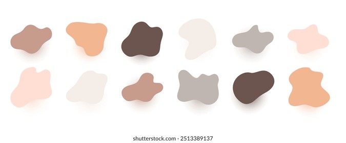 pack of abstract blob shape element with muted tone effect vector