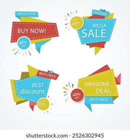 pack abstract colorful sale banners