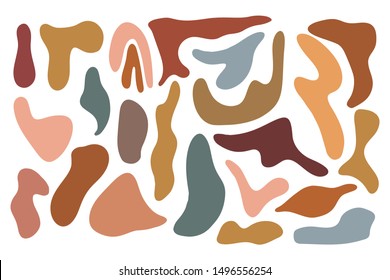 Pack of abstract shapes in autumn earthy tones.