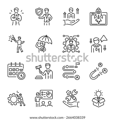Pack of Accountability Line Style Icons 