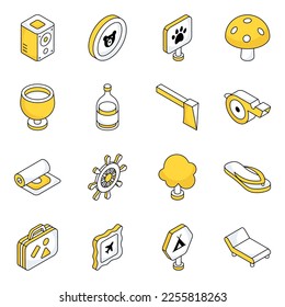 Pack of Adventure Flat Icons 

