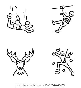 Pack of Adventure and Fun Linear Icons 

