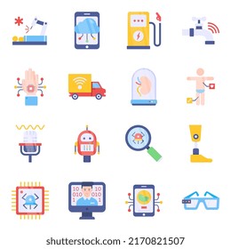 Pack of Ai and Iot Flat Icons
