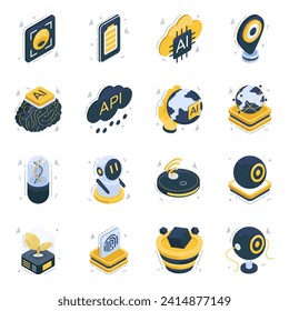 Pack of Ai Isometric Icons 

